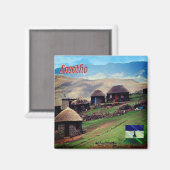 zLS012 LESOTHO, Mountain Village, Afrika, Kühlschr Magnet (Vorderseite/Rückseite)
