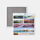 zLT012 LITAUEN, Collage Mosaic, Kühlschrank Magnet (Vorderseite/Rückseite)