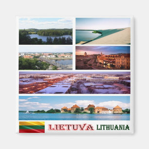 zLT012 LITAUEN, Collage Mosaic, Kühlschrank Magnet