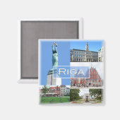 zLV004 RIGA, Republika Lettland, Europa, Kühlschra Magnet (Vorderseite/Rückseite)