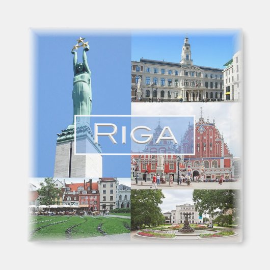 zLV004 RIGA, Republika Lettland, Europa, Kühlschra Magnet (Vorne)