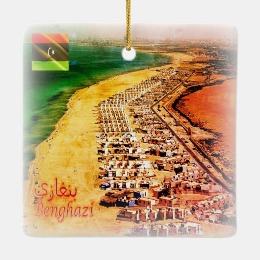 ZLY005 BENGHAZI, Strand, Libyen, Afrika, Kühlschra Keramikornament (Rückseite)