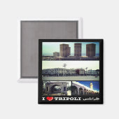 zLY018 TRIPOLI I Liebe, Mosaik, Libyen, Kühlschran Magnet (Vorderseite/Rückseite)