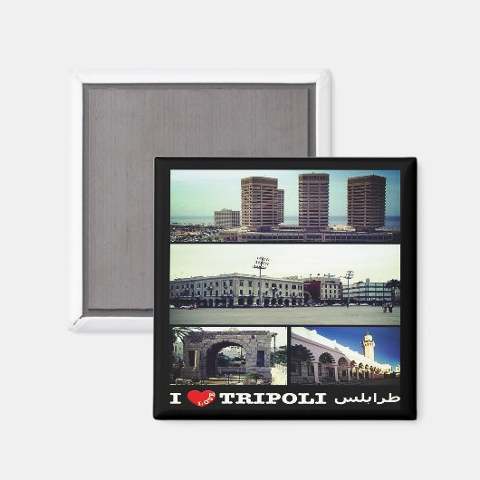 zLY018 TRIPOLI I Liebe, Mosaik, Libyen, Kühlschran Magnet (Vorderseite/Rückseite)