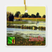 ZM004 ZAMBIA, Swamps Bangweulu, Afrika, Keramikornament (Vorderseite)