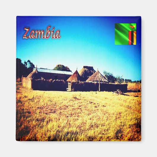 ZM008 ZAMBIA, Panorama, Afrika, Kühlschrank Magnet (Vorne)