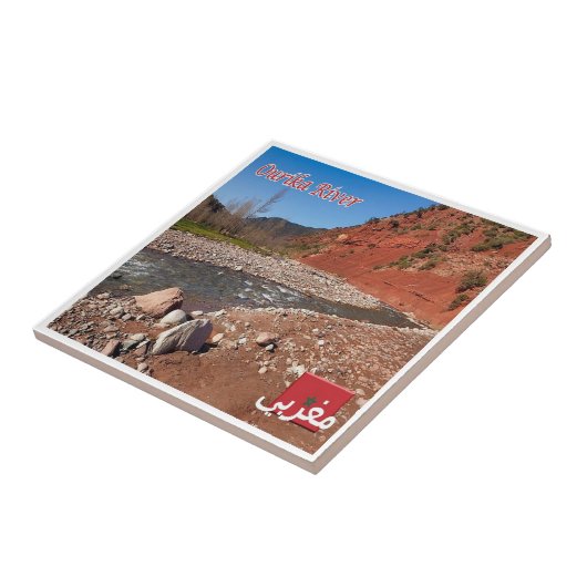 zMA022 MOROCCO, Fluss Ourika, Afrika, Fliese (Seite)