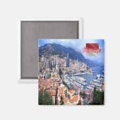 zMC005 PRINZIPALITÄT DES MONACO-Panoramas, Kühlsch Magnet (Vorderseite/Rückseite)