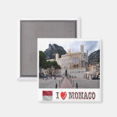 zMC013 PALAIS DE MONACO, I Liebe, Kühlschrank Magnet (Vorderseite/Rückseite)