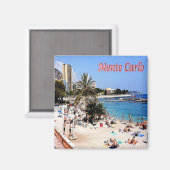 zMC017 MONTE CARLO, PLAGE, Monaco, Kühlschrank Magnet (Vorderseite/Rückseite)