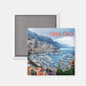 zMC018 MONTE CARLO Panorama, Monaco, Kühlschrank Magnet (Vorderseite/Rückseite)