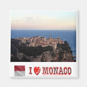 zMC024 VILLE MONACO wiew and "I LIEBE", Kühlschran Magnet (Vorne)
