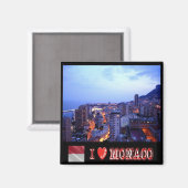 zMC031 MONACO "I Liebe", Kühlschrank Magnet (Vorderseite/Rückseite)