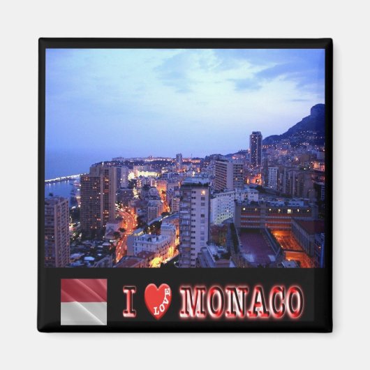 zMC031 MONACO "I Liebe", Kühlschrank Magnet (Vorne)