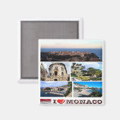 zMC033 MONACO Collage "I Liebe", Kühlschrank Magnet (Vorderseite/Rückseite)