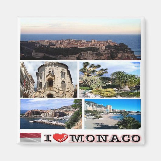 zMC033 MONACO Collage "I Liebe", Kühlschrank Magnet (Vorne)