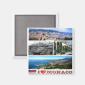 zMC035 MONACO Collage "I Liebe", Kühlschrank Magnet (Vorderseite/Rückseite)