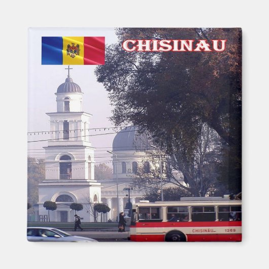 zMD010 CHISINAU Town Centre, Moldau, Kühlschrank Magnet (Vorne)