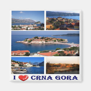 zME004 CRNA GORA, Montenegro, I Liebe, Kühlschrank Magnet