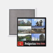 zME007 PODGORICA, Montenegro, Kühlschrank Magnet (Vorderseite/Rückseite)
