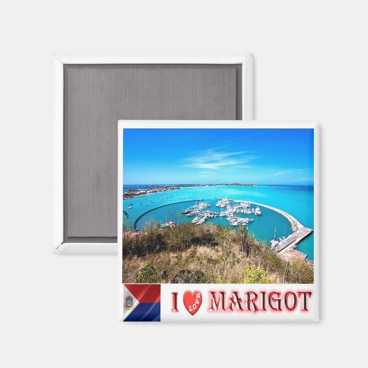 zMF005 MARIGOT I Liebe, Luftansicht, Kühlschrank Magnet (Vorderseite/Rückseite)