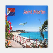 zMF007 SAINT MARTIN, Panorama, Amerika, Kühlschran Magnet (Vorne)