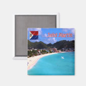 zMF010 SAINT MARTIN, Panorama, Amerika, Kühlschran Magnet (Vorderseite/Rückseite)
