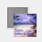 zMH004 MAJURO, Laura Beach, MARSHALL, Kühlschrank Magnet (Vorderseite/Rückseite)