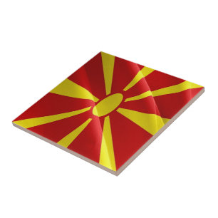 zMK002 NORDMAKEDONIANISCHE WELLENFLAGGE Mazedonien Fliese