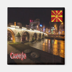 zMK006 SKOPJE Brücke Vardar, Kühlschrank Magnet