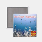 zMK010 OHRID-See, Nordmakedonien, Kühlschrank Magnet (Vorderseite/Rückseite)
