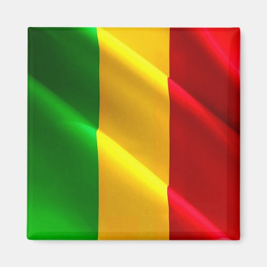 zML002 MALI, Waving Flag, Afrika, Kühlschrank Magnet (Vorne)