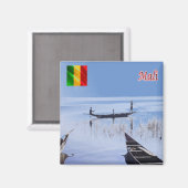 zML009 MALI, Sélingué Lake, Afrika, Kühlschrank Magnet (Vorderseite/Rückseite)