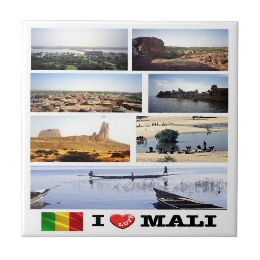 zML012 MALI I Liebe, Mosaik, Afrika, Fliese (Vorderseite)