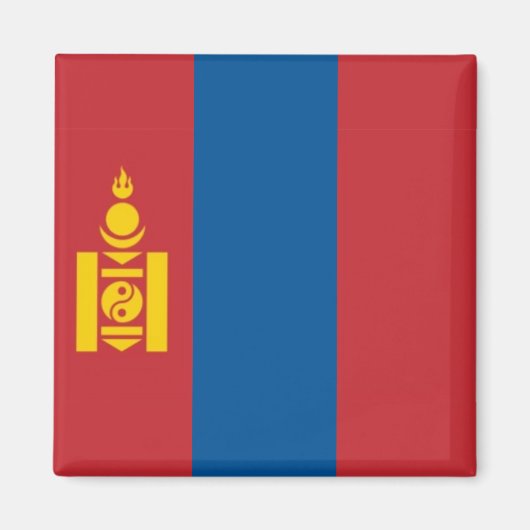 zMN001 Mongolische FLAG Mongolei, Kühlschrank Magnet (Vorne)