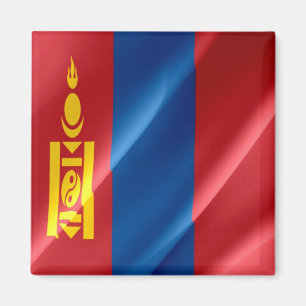 zMN002 schwenkt die mongolische Flagge Mongolei, Magnet