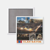 zMN004 ULAN BATOR, Mongolei, Asien, Kühlschrank Magnet (Vorderseite/Rückseite)