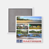 zMQ003 martinique, Mosaik, Amerika, Kühlschrank Magnet (Vorderseite/Rückseite)
