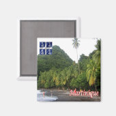 zMQ009 MARTINIQUE, Anse Céron, Black Sand Beach Magnet (Vorderseite/Rückseite)