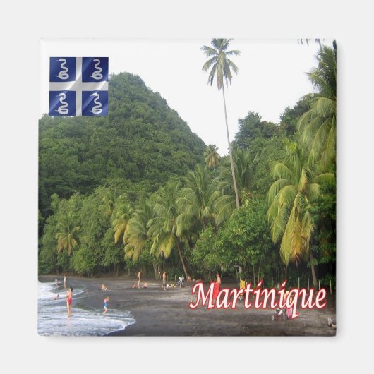 zMQ009 MARTINIQUE, Anse Céron, Black Sand Beach Magnet (Vorne)
