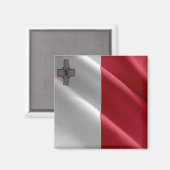 zMT002 MALTESE waving FLAG Malta, Kühlschrank Magnet (Vorderseite/Rückseite)