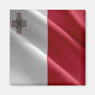 zMT002 MALTESE waving FLAG Malta, Kühlschrank Magnet