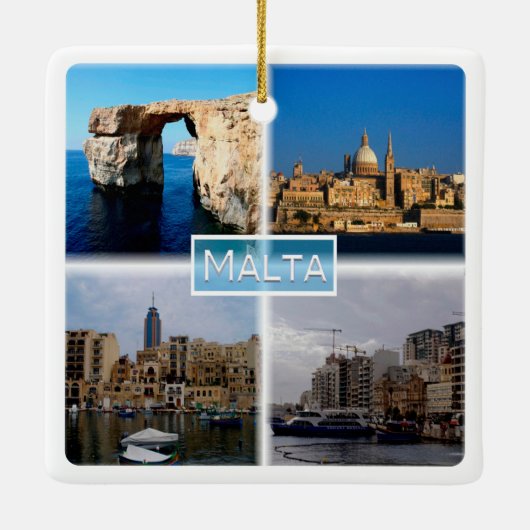 zMT004 LA VALLETTA SKYLINE, Malta Keramikornament (Rückseite)