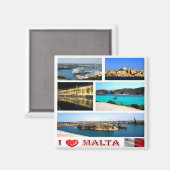 zMT007 MALTA "I Liebe", Kühlschrank Magnet (Vorderseite/Rückseite)