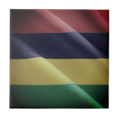 zMU002 MAURITIUS, Waving Flag, Afrika, Fliese (Vorderseite)