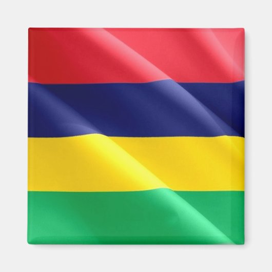 zMU002 MAURITIUS, Waving Flag, Afrika, Kühlschrank Magnet (Vorne)