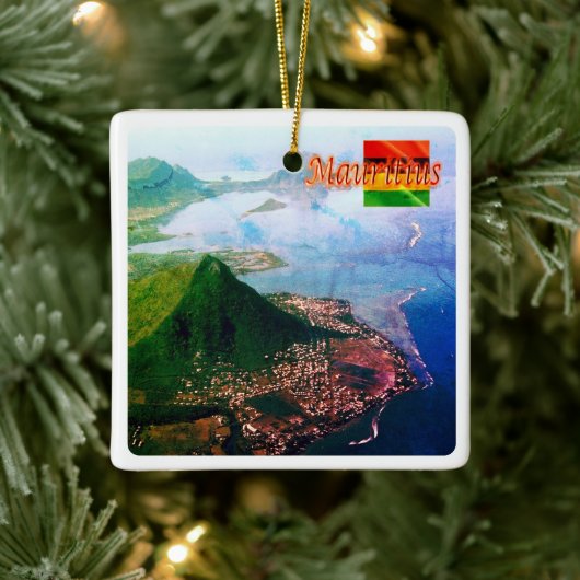 zMU007 MAURITIUS, Luft View, Afrika, Keramikornament (Baum)
