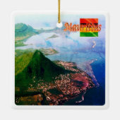 zMU007 MAURITIUS, Luft View, Afrika, Keramikornament (Rückseite)