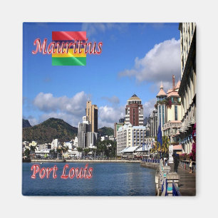 ZMU012 PORT LOUIS, Panorama, Mauritius, Kühlschran Magnet