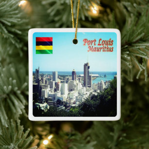 zMU015 PORT LOUIS, Skyline, Mauritius, Keramikornament